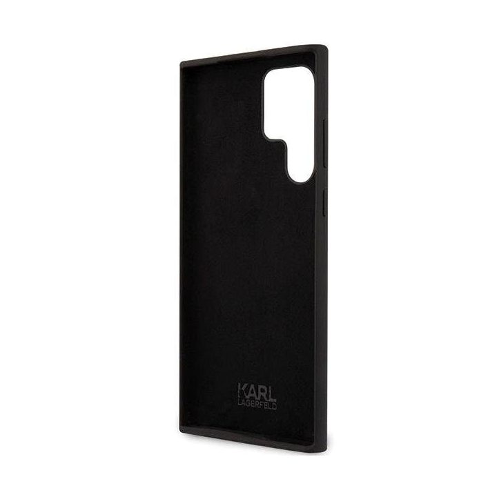 Karl Lagerfeld silikoninis Ikonik dėklas Samsung Galaxy S24 Ultra - juodas
