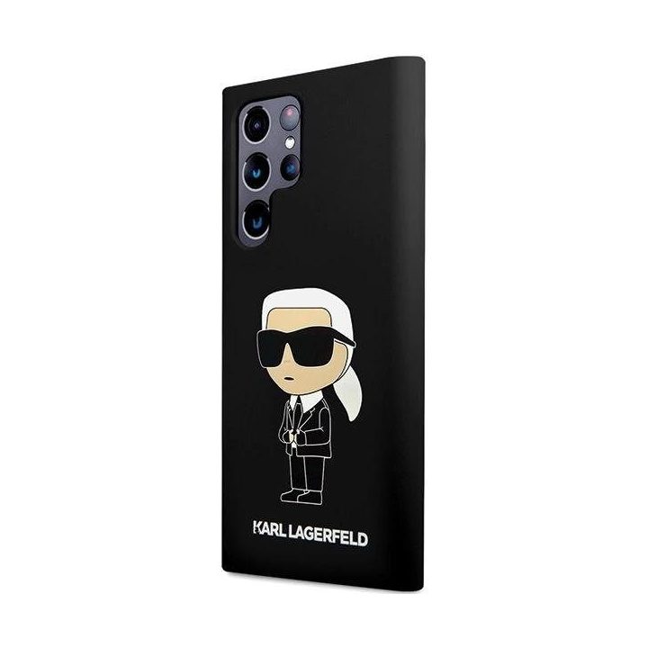 Karl Lagerfeld silikoninis Ikonik dėklas Samsung Galaxy S24 Ultra - juodas
