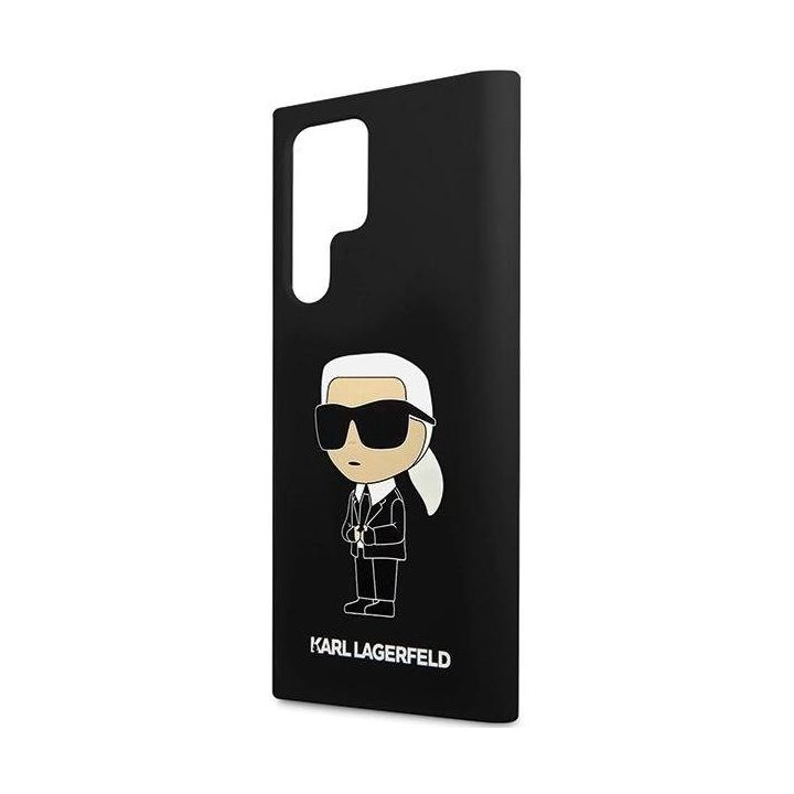 Karl Lagerfeld silikoninis Ikonik dėklas Samsung Galaxy S24 Ultra - juodas