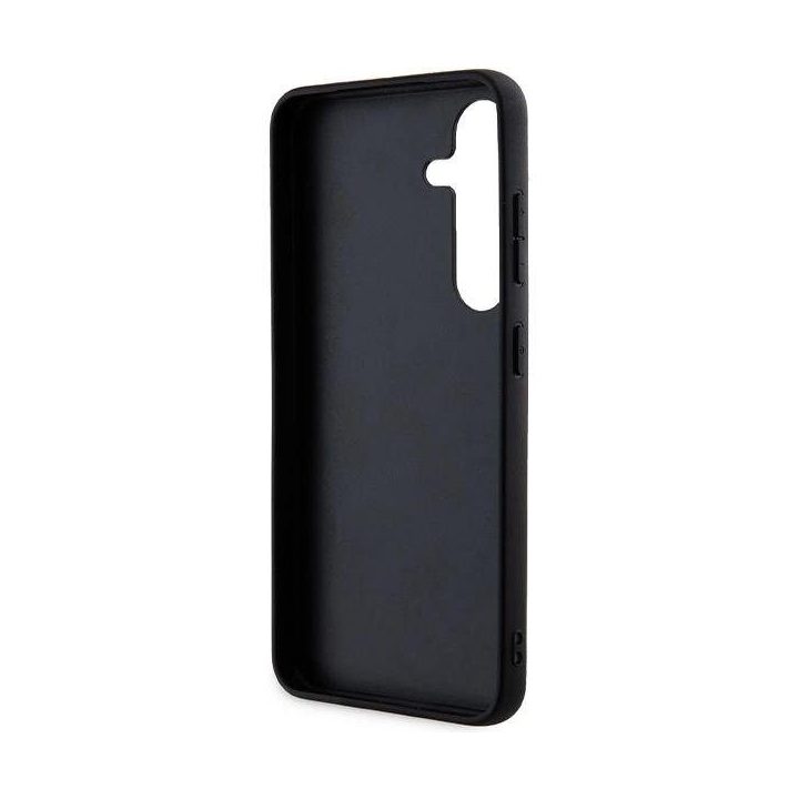 Karl Lagerfeld Fixed Glitter Ikonik Logo Metal Pin metalinis dėklas Samsung Galaxy S24+ - juodas