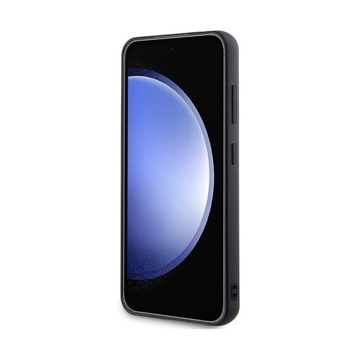 Karl Lagerfeld metalinis dėklas su rantytu logotipu, skirtas Samsung Galaxy S24+ - juodas