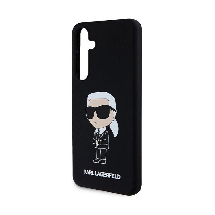 Karl Lagerfeld silikoninis Ikonik dėklas Samsung Galaxy S24+ - juodas