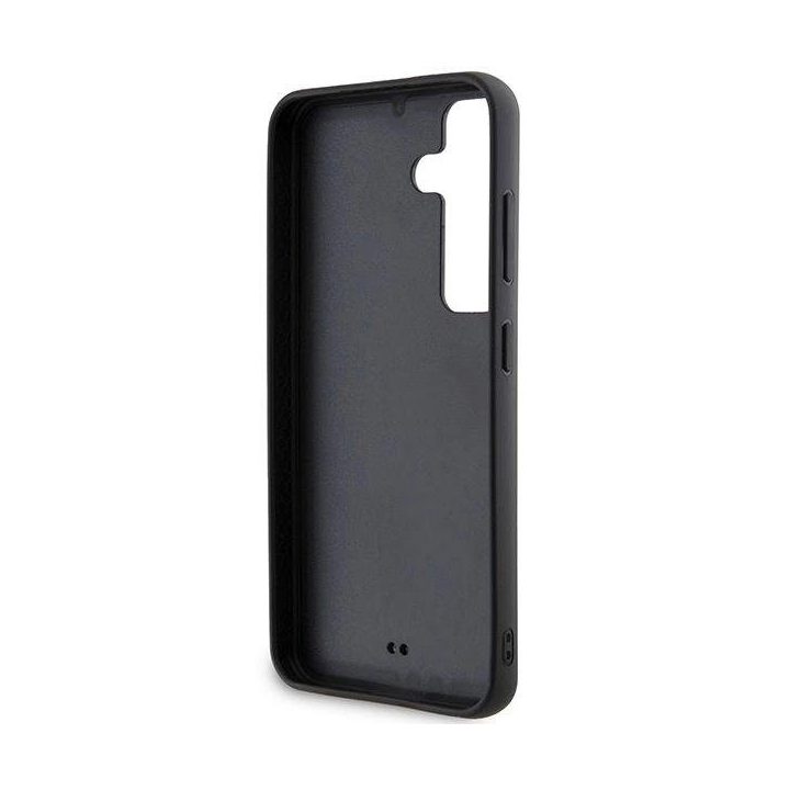 Karl Lagerfeld metalinis dėklas su kristalų logotipu, skirtas Samsung Galaxy S24 - juodas