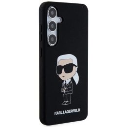 Karl Lagerfeld silikoninis Ikonik dėklas Samsung Galaxy S24 - juodas