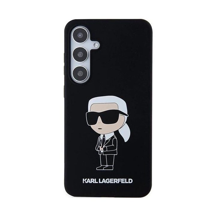 Karl Lagerfeld silikoninis Ikonik dėklas Samsung Galaxy S24 - juodas