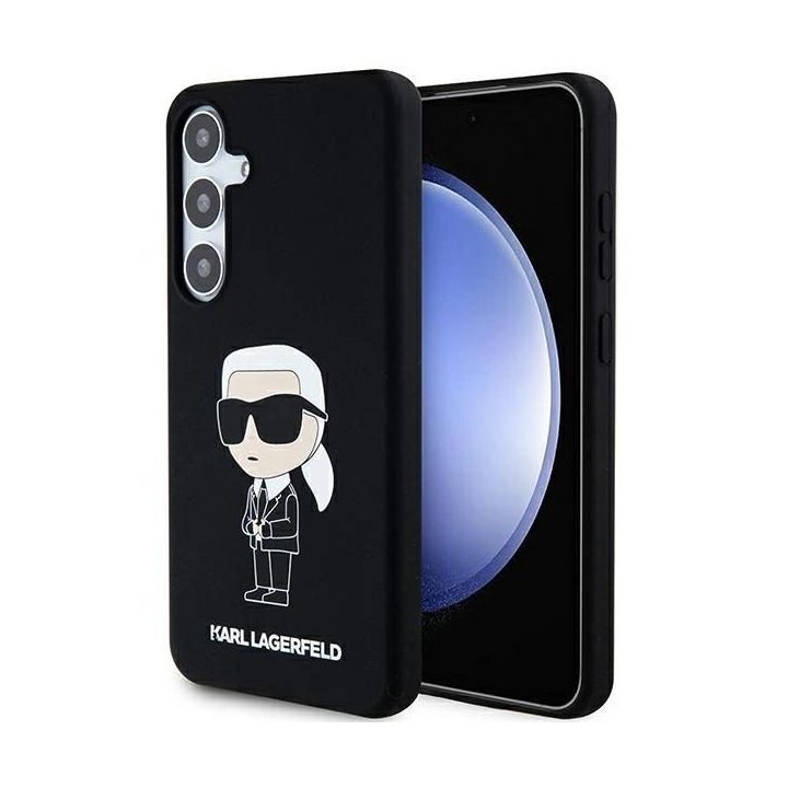 Karl Lagerfeld silikoninis Ikonik dėklas Samsung Galaxy S24 - juodas