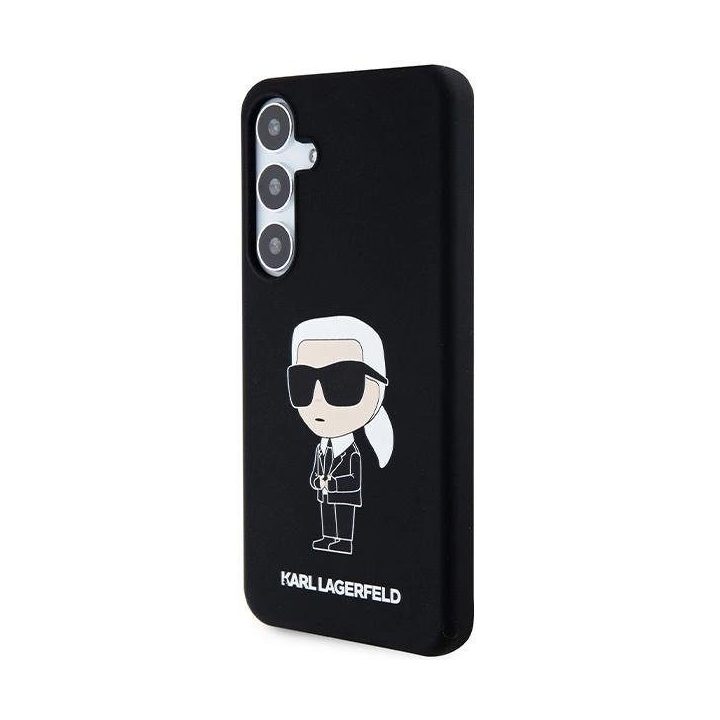 Karl Lagerfeld silikoninis Ikonik dėklas Samsung Galaxy S24 - juodas