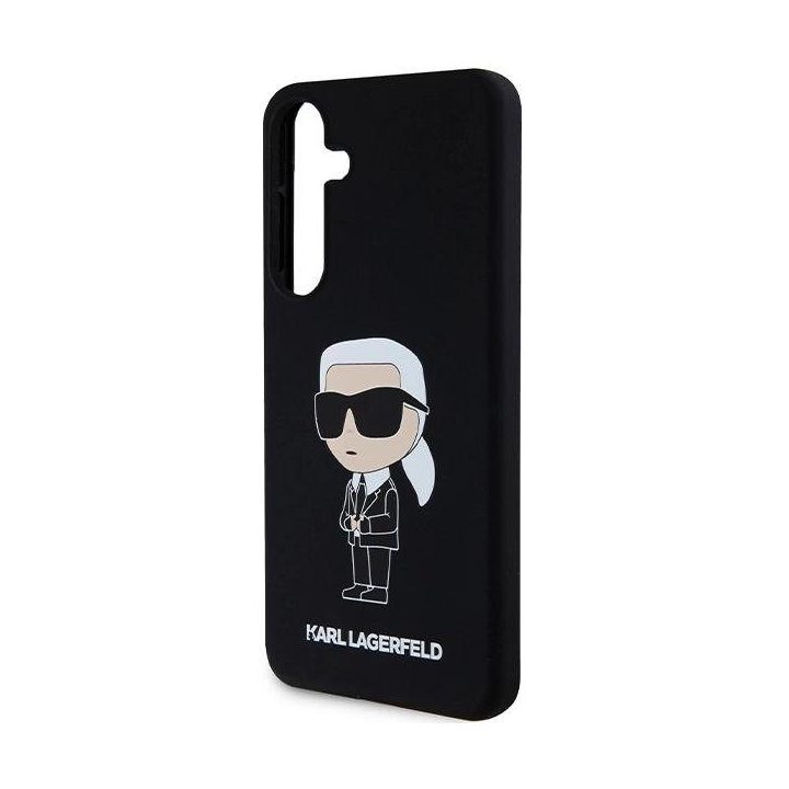 Karl Lagerfeld silikoninis Ikonik dėklas Samsung Galaxy S24 - juodas