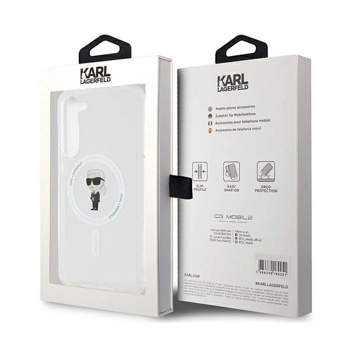 Karl Lagerfeld IML Ikonik MagSafe dėklas Samsung Galaxy S23+ - skaidrus