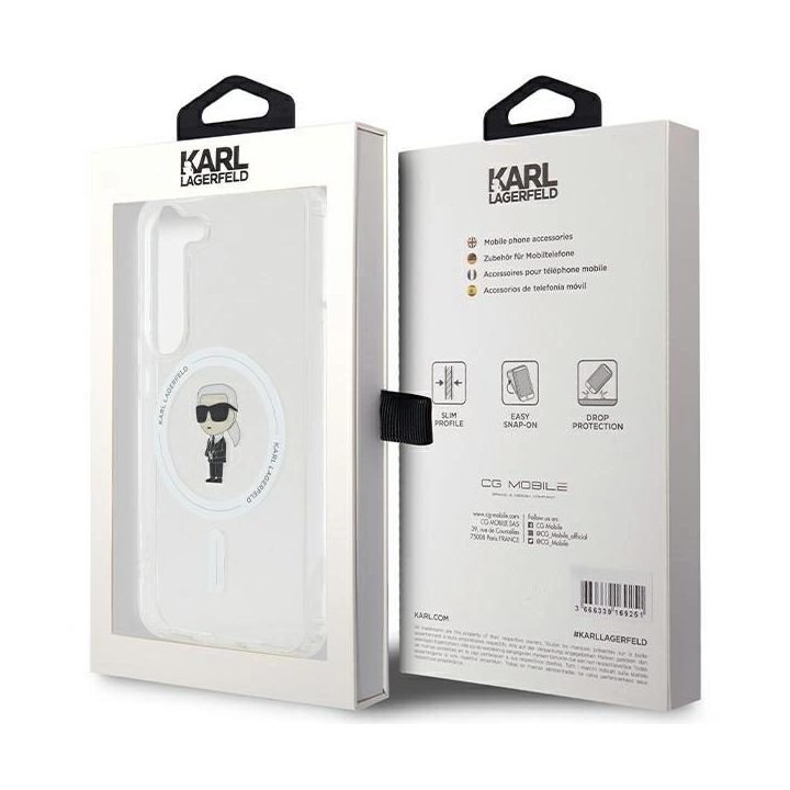 Karl Lagerfeld IML Ikonik MagSafe dėklas Samsung Galaxy S23 - skaidrus
