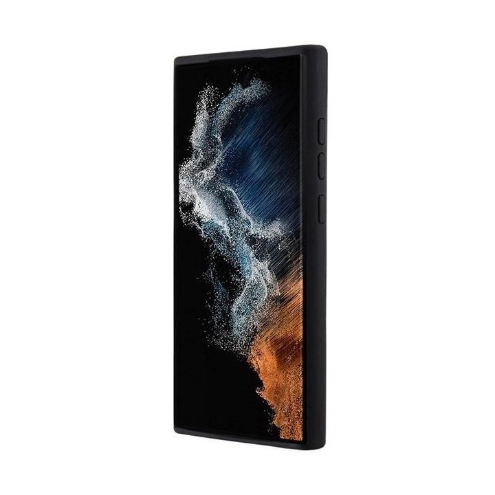 Samsung Galaxy S23 Ultra - juodas Karl Lagerfeld silikoninis Ikonik Metal Pin dėklas