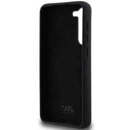 Samsung Galaxy S23+ - juodas Karl Lagerfeld silikoninis Choupette Metal Pin dėklas