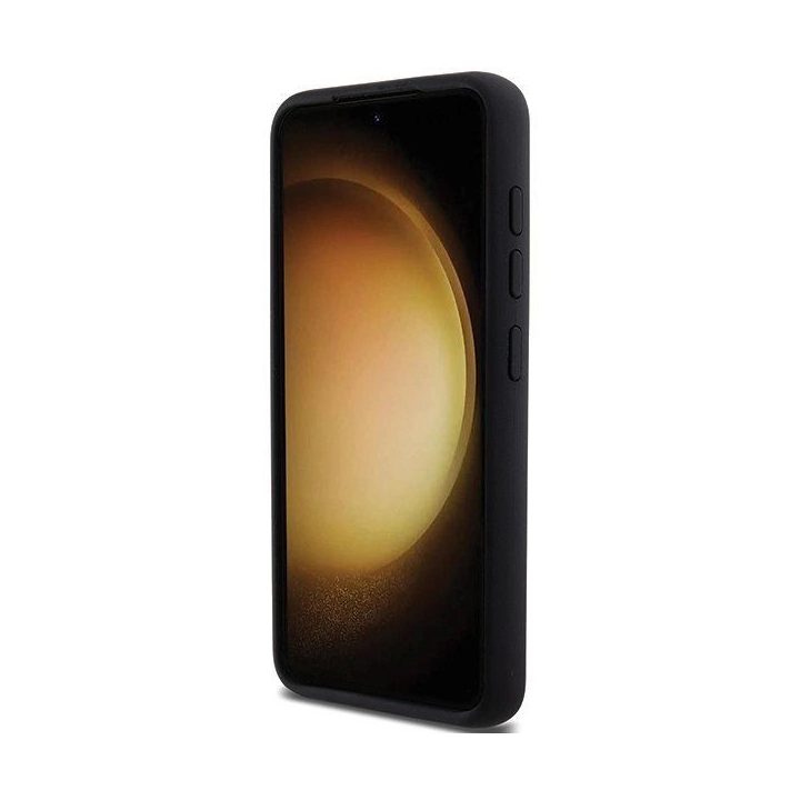 Samsung Galaxy S23 - juodas Karl Lagerfeld Silikoninis Karl&Choupette metalinis kaiščio formos dėklas