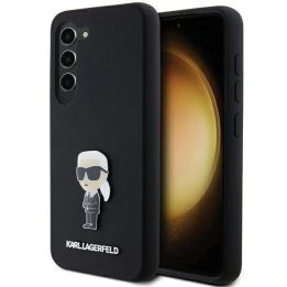 Samsung Galaxy S23 - juodas Karl Lagerfeld silikoninis Ikonik Metal Pin dėklas