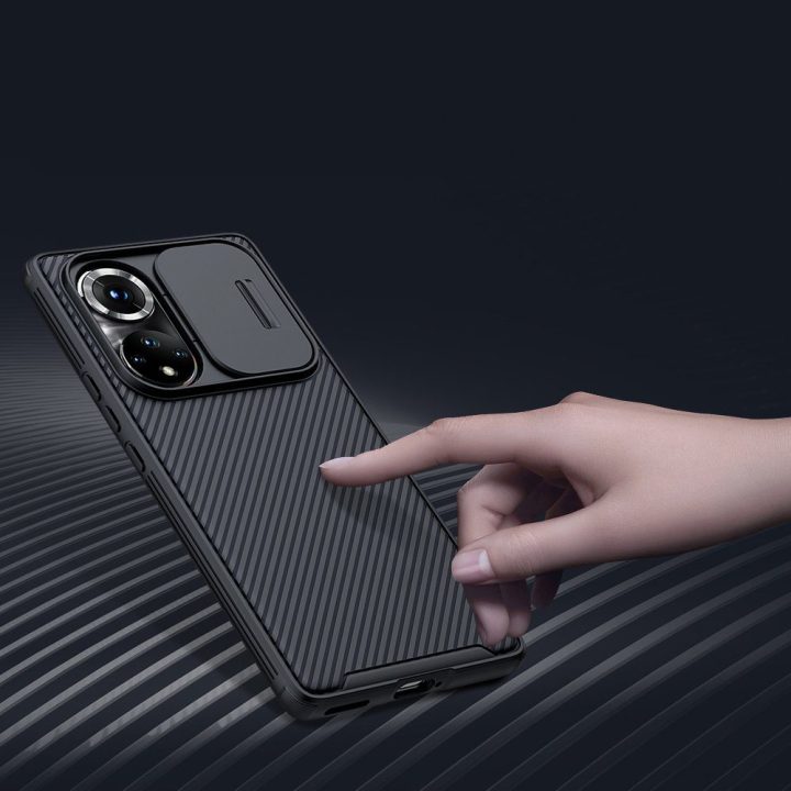 Nillkin CamShield Pro korpusas Šarvuotas korpuso dangtelis Fotoaparato apsauga Honor 50 Pro Black