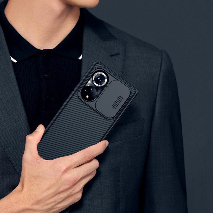 Nillkin CamShield Pro korpusas Šarvuotas korpuso dangtelis Fotoaparato apsauga Honor 50 Pro Black