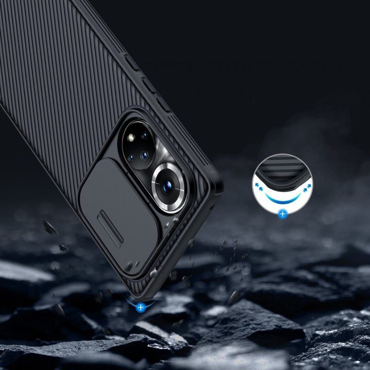 Nillkin CamShield Pro korpusas Šarvuotas korpuso dangtelis Fotoaparato apsauga Honor 50 Pro Black