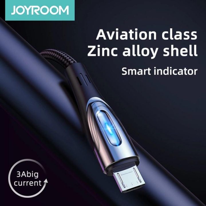 USB M411 3A 2 m su įkrovimo indikatoriumi - juodas