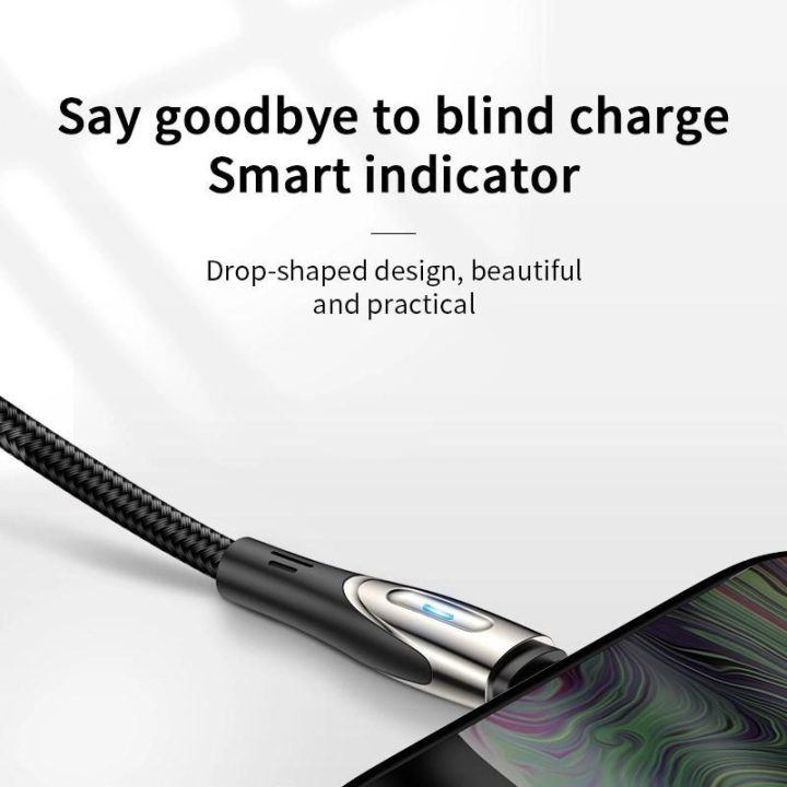 USB M411 3A 2 m su įkrovimo indikatoriumi - juodas