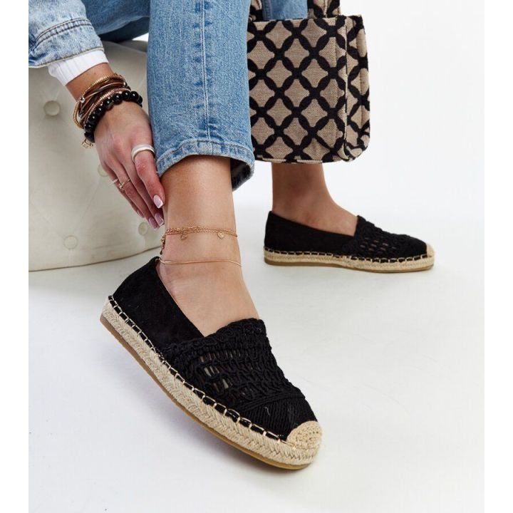 Juodos ažūrinės espadrilės Gordana