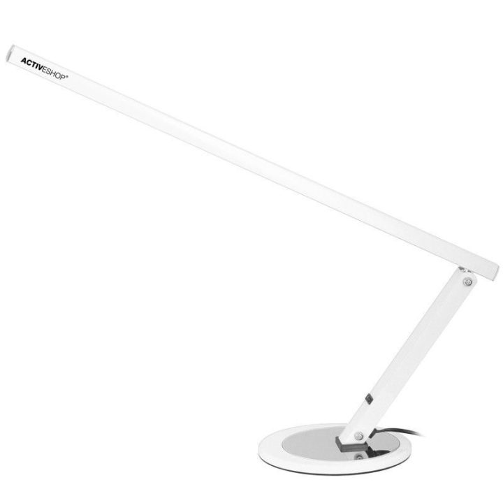 Plonas LED stalinis šviestuvas baltas