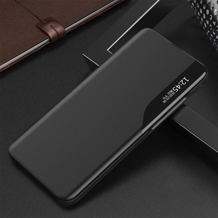 dėklas Xiaomi POCO C65 / Redmi 13C su atvartu - juodas