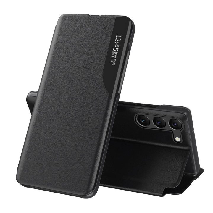 dėklas Xiaomi POCO C65 / Redmi 13C su atvartu - juodas