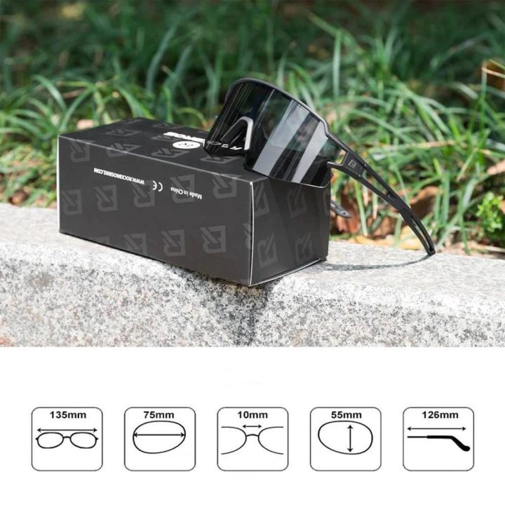 fotochrominiai UV400 dviratininkų akiniai - juodi