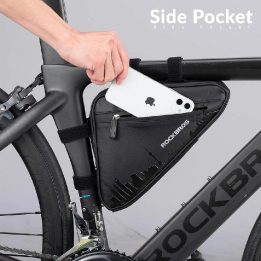 vandeniui atsparus dviračių krepšys rėmui - juodas