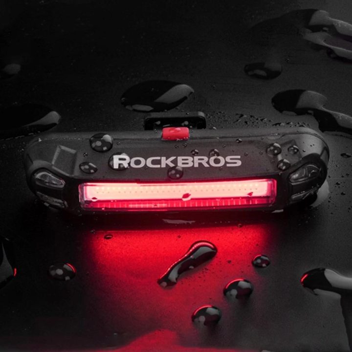 Rockbros A54BK galinis dviračio žibintas + micro USB - USB-A kabelis - juodas