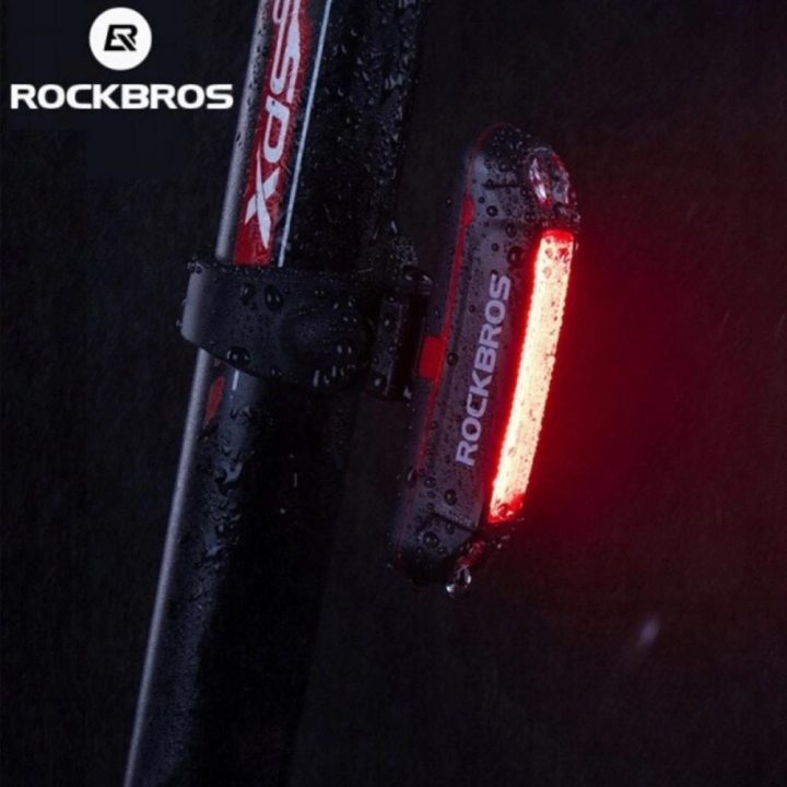 Rockbros A54BK galinis dviračio žibintas + micro USB - USB-A kabelis - juodas