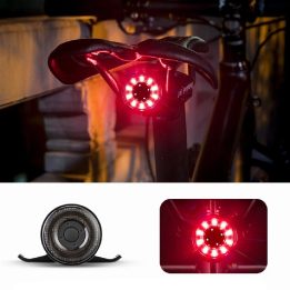 Rockbros Q1 galinis dviračio žibintas 7 spalvų LED + USB A kabelis - juodas