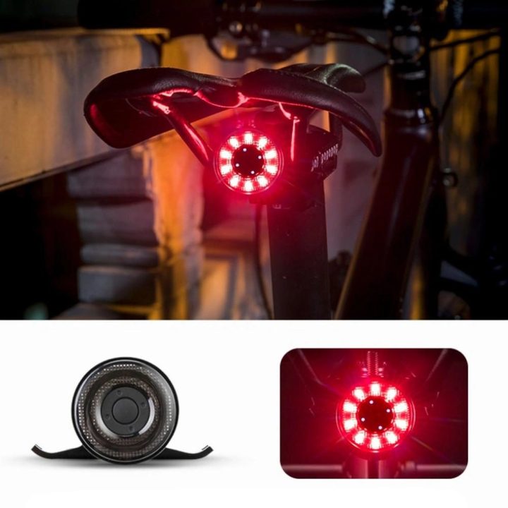 Rockbros Q1 galinis dviračio žibintas 7 spalvų LED + USB A kabelis - juodas