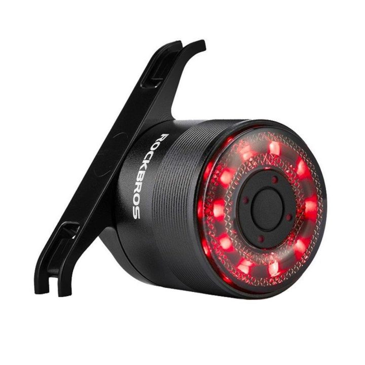 Rockbros Q1 galinis dviračio žibintas 7 spalvų LED + USB A kabelis - juodas