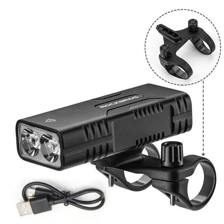 Rockbros 24310002001 dviračių žibintas 850 lm su Powerbank funkcija + USB A laidas - juodas