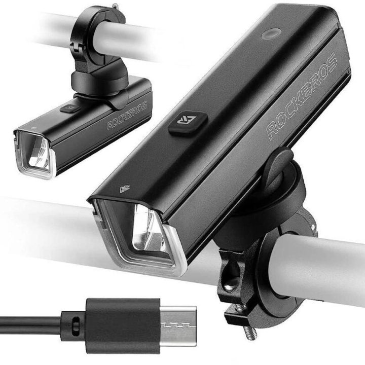 Rockbros 24610002001 priekinis dviračio žibintas 1000 lm + USB A kabelis - juodas