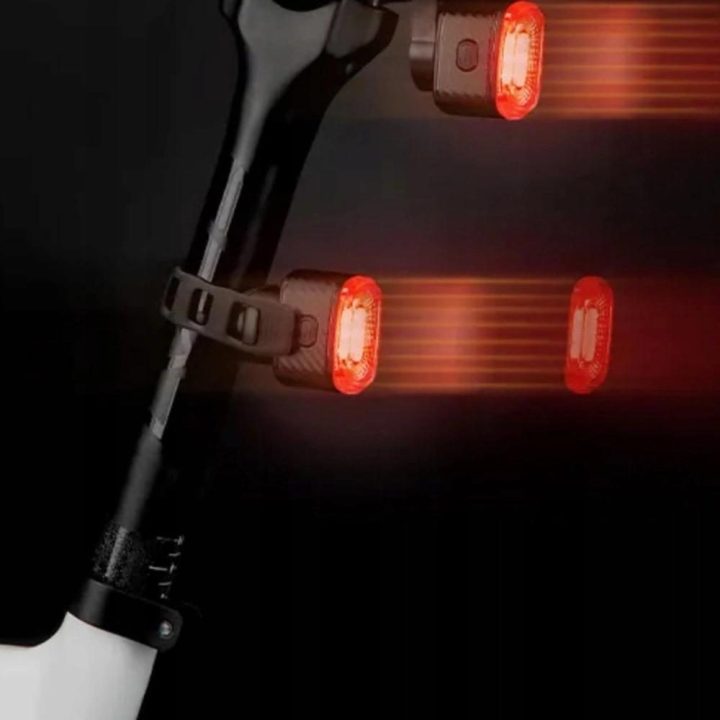 Rockbros Q2S LED galinis dviračio žibintas su išmaniąja stabdymo sistema + USB A laidas - juodas