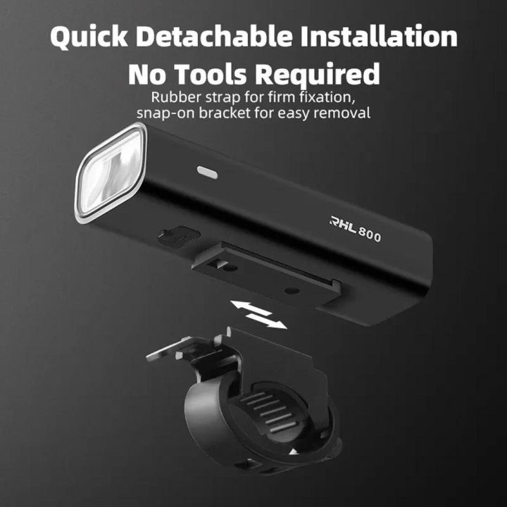 Rockbros 24710012001 priekinis dviračio žibintas 800 lm + USB A kabelis - juodas