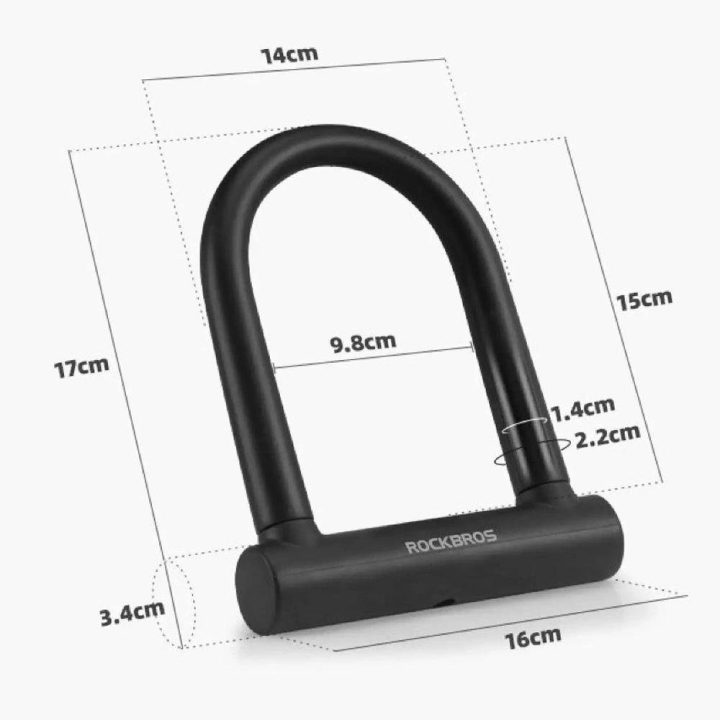 Rockbros RKS610-BK U formos dviračių užraktas - juodas