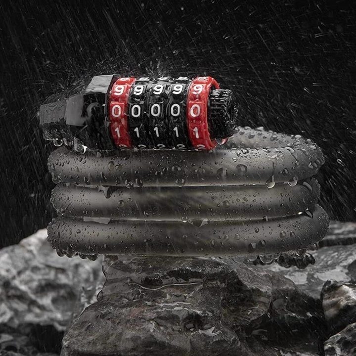 Rockbros RKS507-1BK 1,8 m ilgio dviračio spyna su kombinacija - juoda