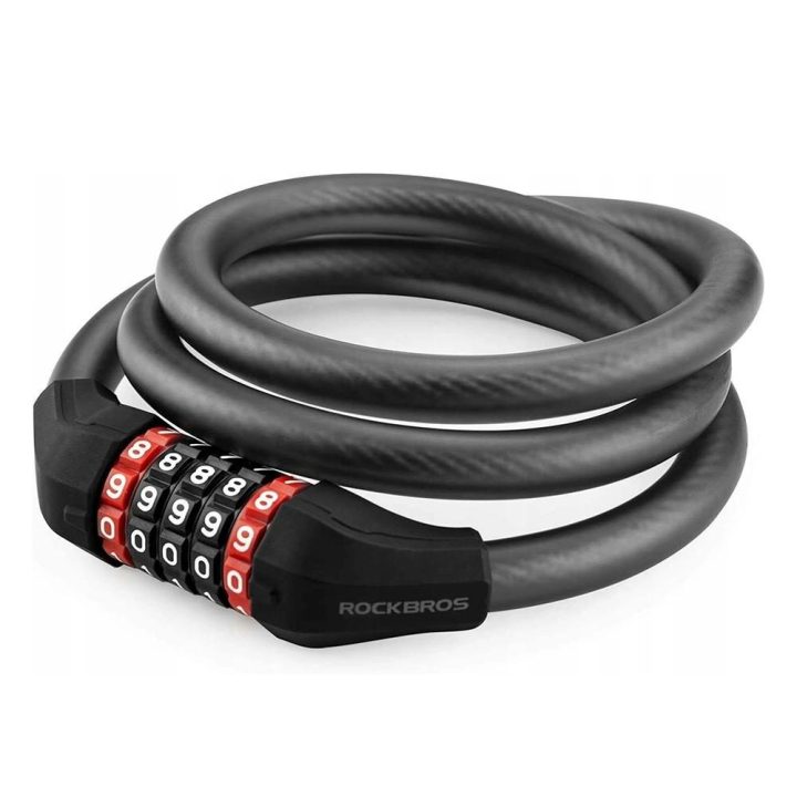 Rockbros RKS507-1BK 1,8 m ilgio dviračio spyna su kombinacija - juoda