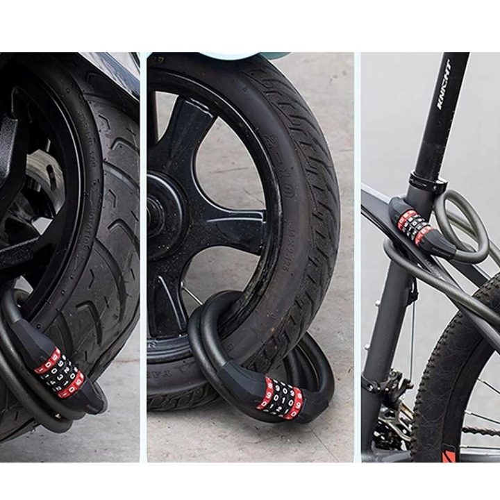 Rockbros RKS507-1BK 1,8 m ilgio dviračio spyna su kombinacija - juoda