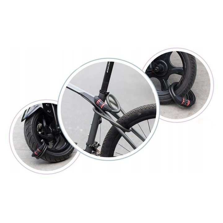 Rockbros RKS507-1BK 1,8 m ilgio dviračio spyna su kombinacija - juoda