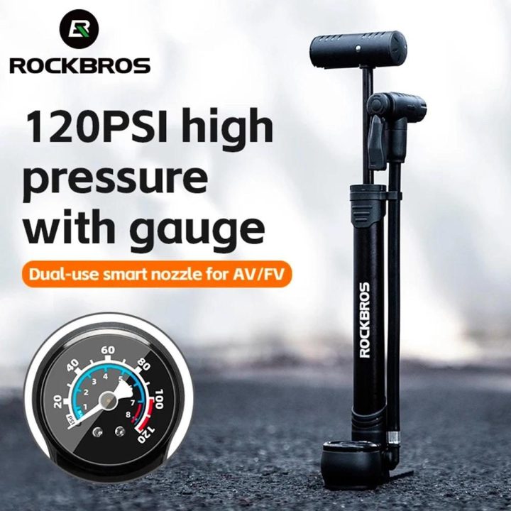 Rockbros 42310006001 dviračių pompa su manometru - juoda