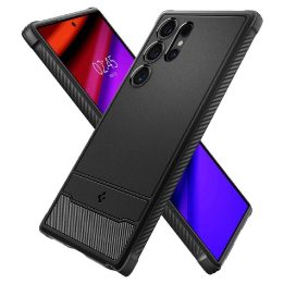 Spigen Rugged Armor dėklas, skirtas Samsung Galaxy S24 Ultra - matinės juodos spalvos