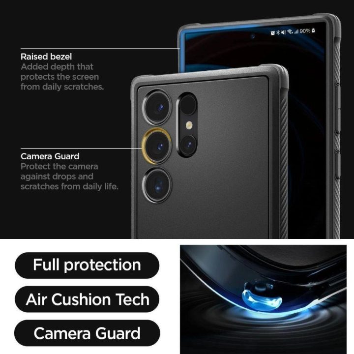 Spigen Rugged Armor dėklas, skirtas Samsung Galaxy S24 Ultra - matinės juodos spalvos