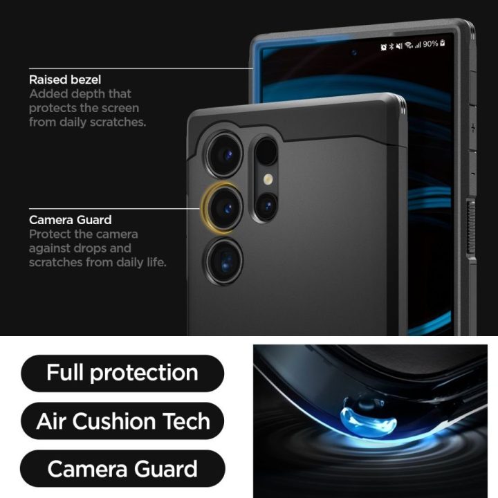 Spigen Tough Armor dėklas Samsung Galaxy S24 Ultra - juodas