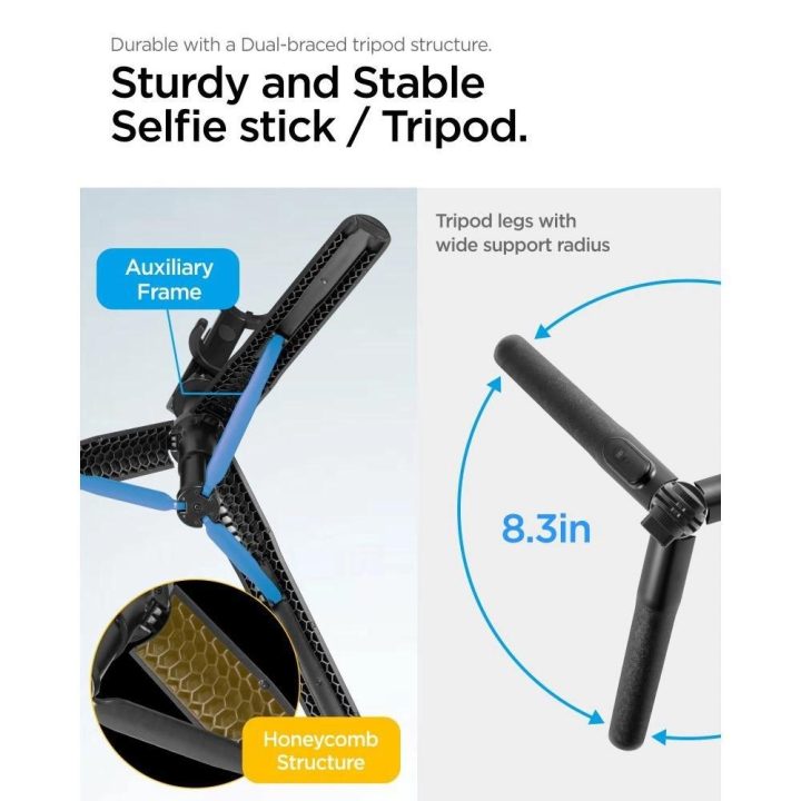 Spigen S560W Bluetooth asmenukių lazda su trikoju - juoda