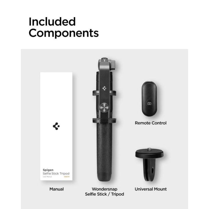 Spigen S560W Bluetooth asmenukių lazda su trikoju - juoda