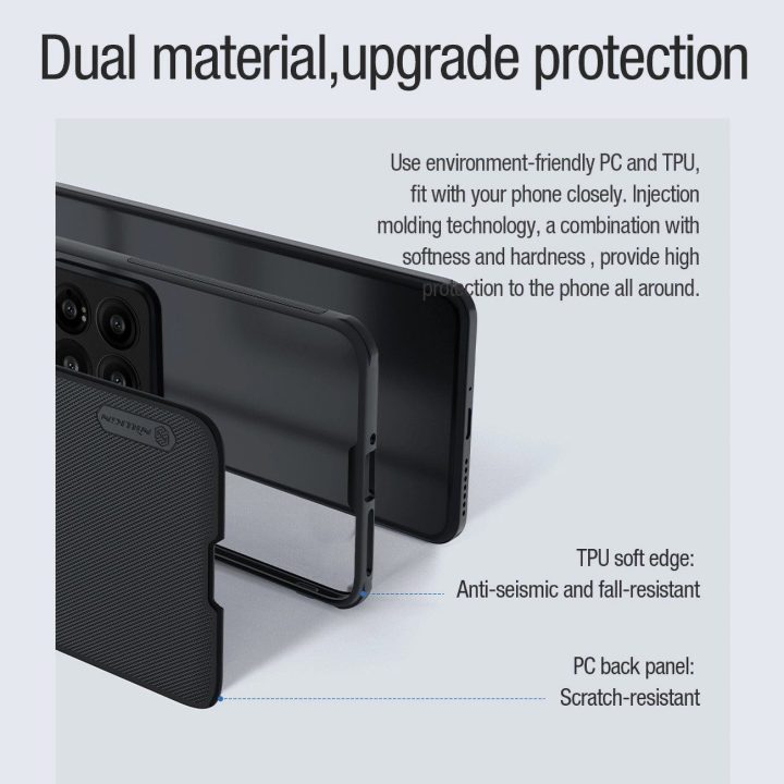 Nillkin Super Frosted Shield Pro magnetinis dėklas, skirtas Xiaomi 14 Pro - juodas